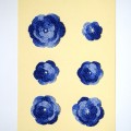 Blue Crocheted Flowers 6pcs